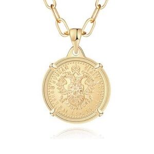 14k Gold Plated Coin Pendant